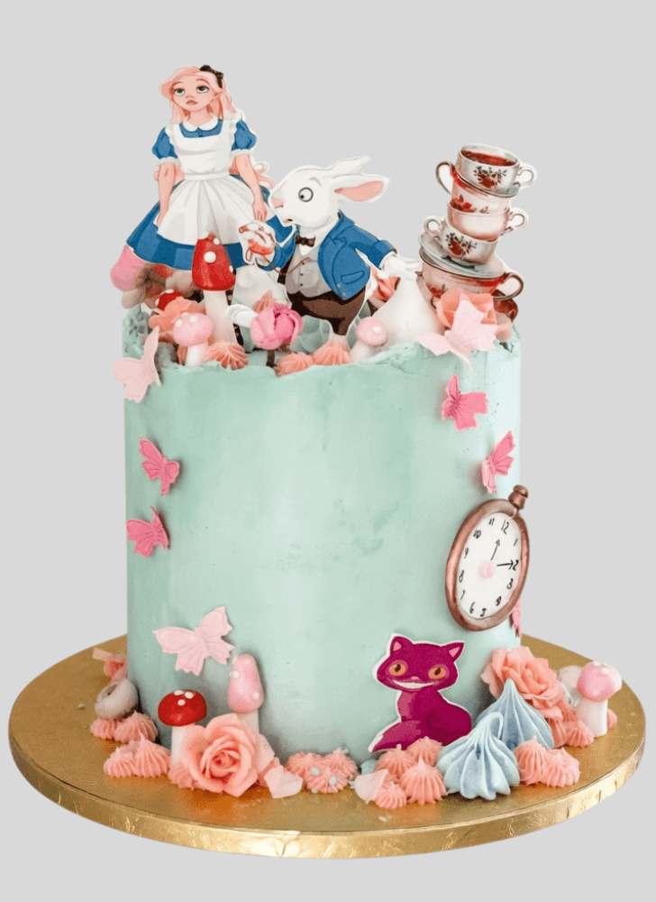 Delicate Alice in Wonderland Cake