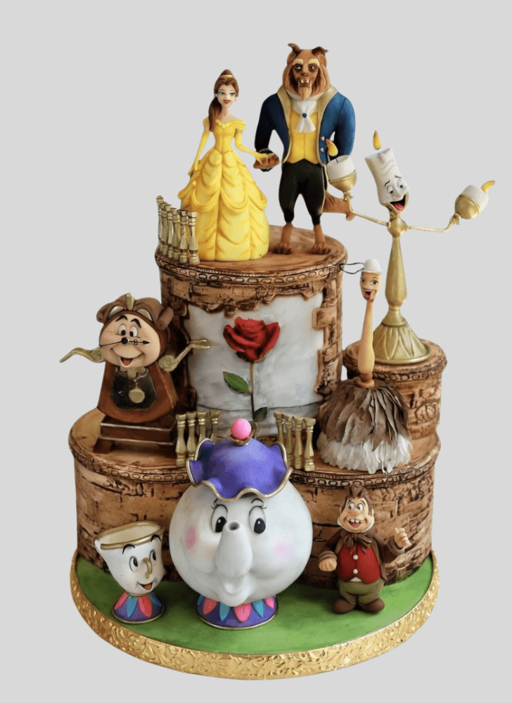 Alluring Beauty and the Beast Cake