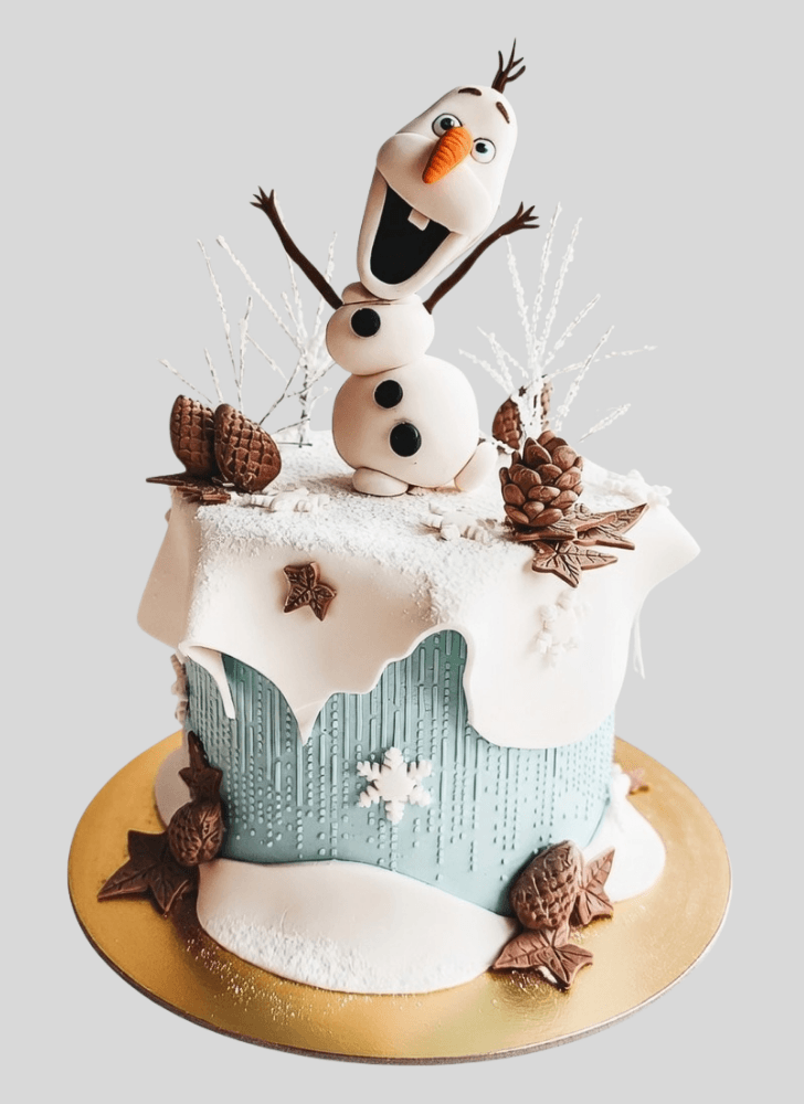 Appealing Olaf Cake