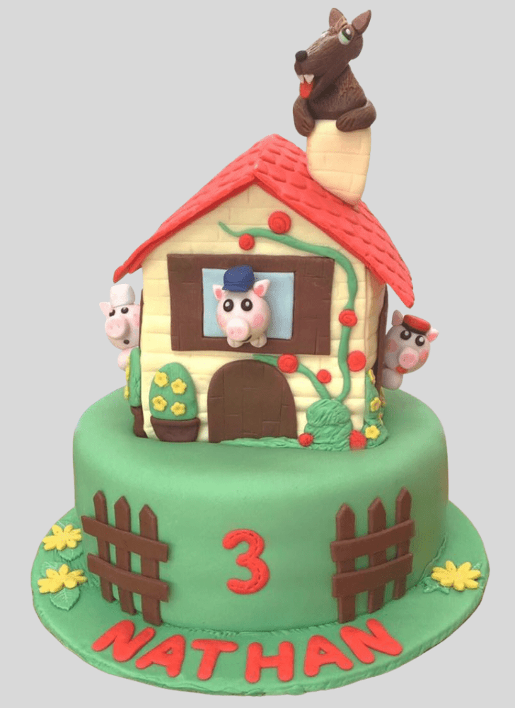 Cute Three Little Pigs Cake