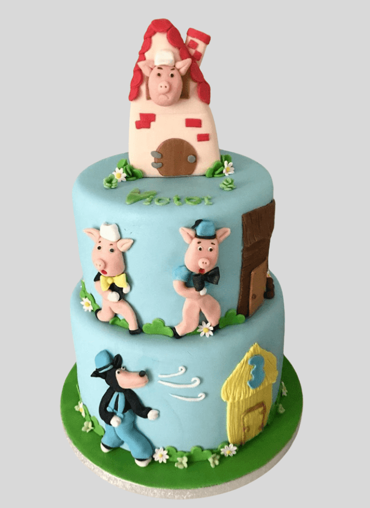 Dazzling Three Little Pigs Cake