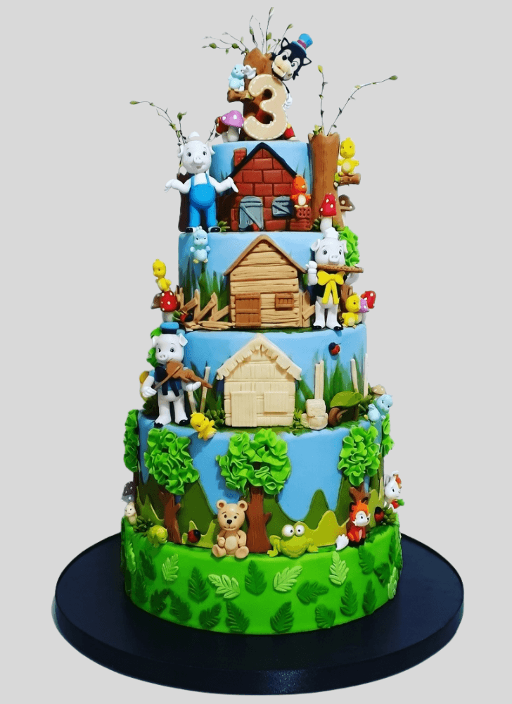 Elegant Three Little Pigs Cake