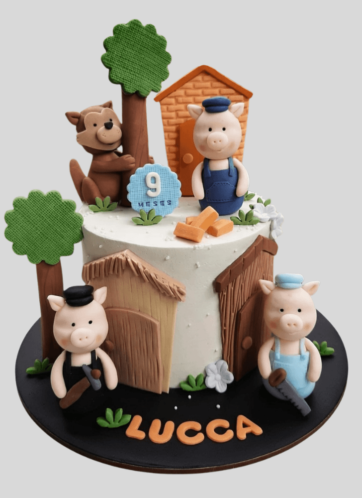 Fascinating Three Little Pigs Cake