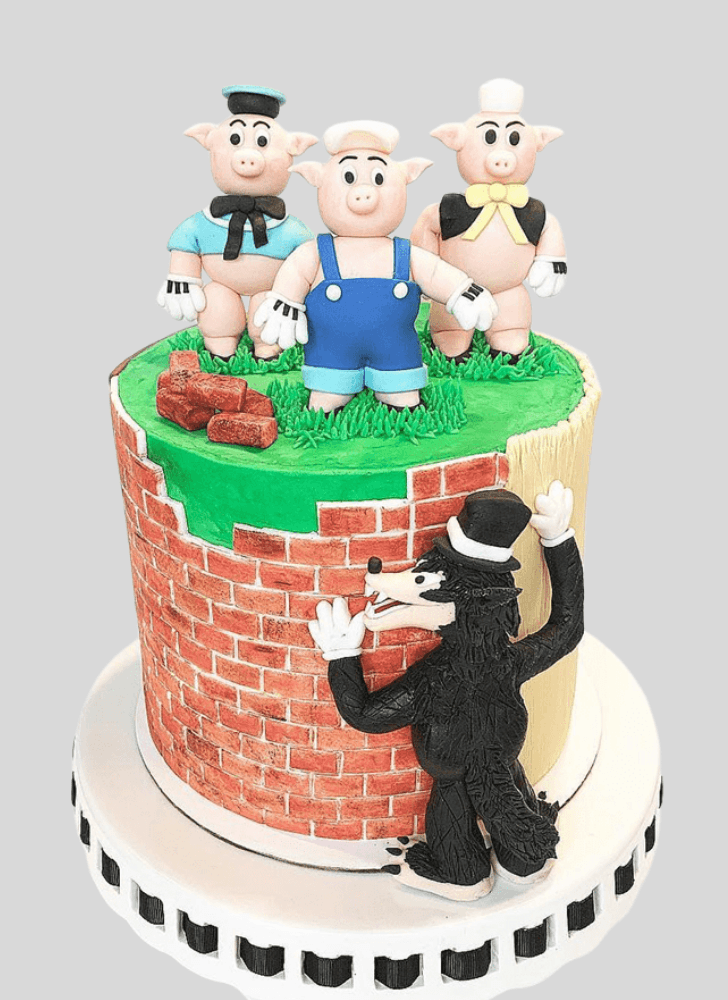 Good Looking Three Little Pigs Cake