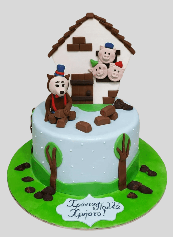 Handsome Three Little Pigs Cake