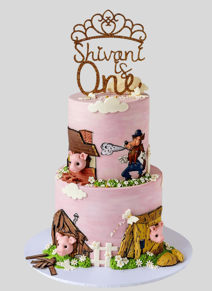 Mesmeric Three Little Pigs Cake