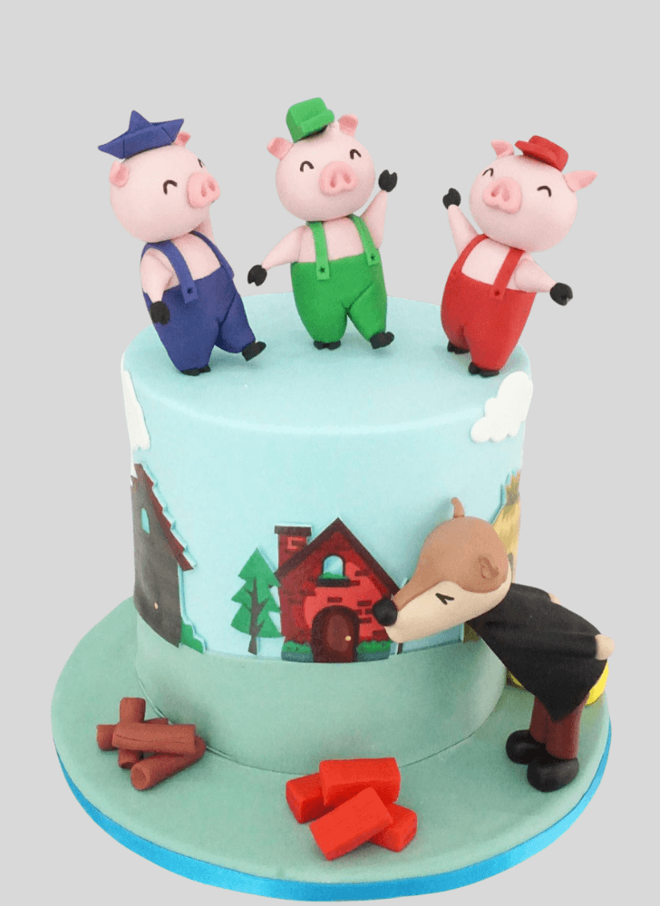 Nice Three Little Pigs Cake