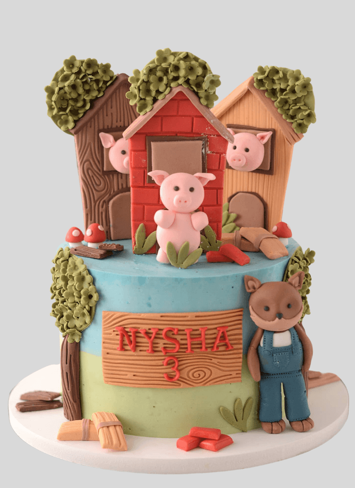 Pleasing Three Little Pigs Cake