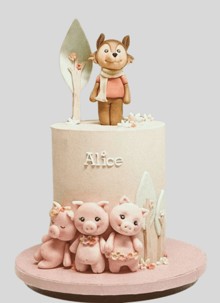 Resplendent Three Little Pigs Cake