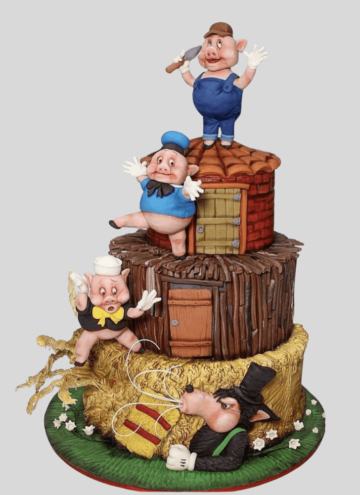 Shapely Three Little Pigs Cake