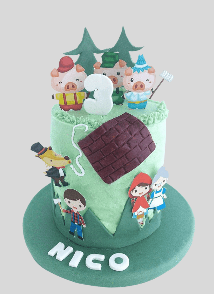 Slightly Three Little Pigs Cake