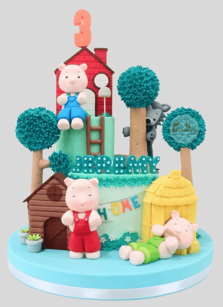 Wonderful Three Little Pigs Cake Design