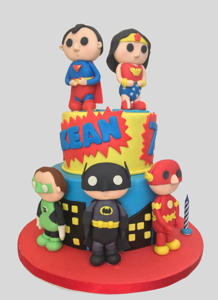 Beauteous Justice League Cake