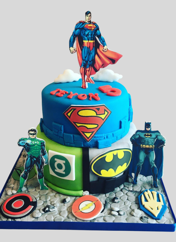 Comely Justice League Cake