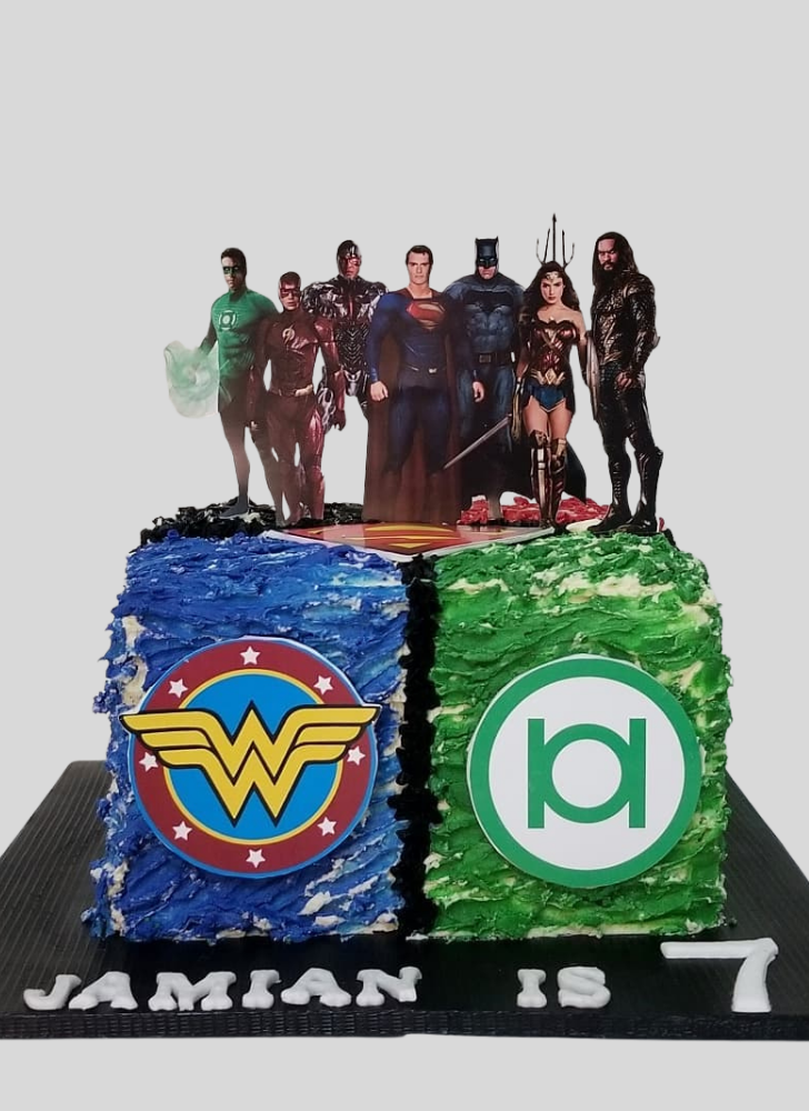 Delicate Justice League Cake