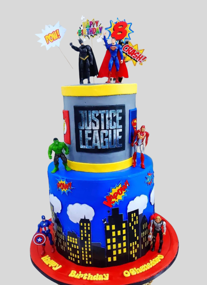 Shapely Justice League Cake