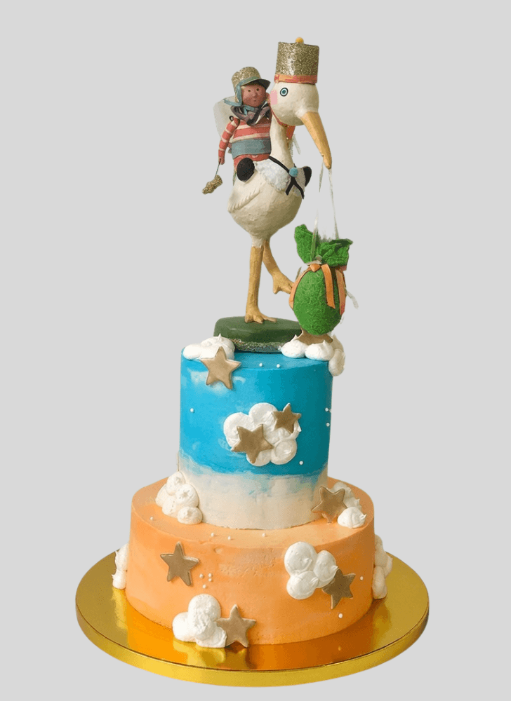 Wonderful Stork Cake Design