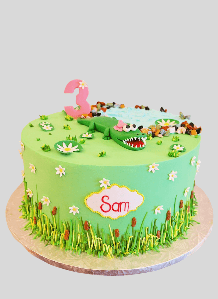 Shapely Alligator Cake