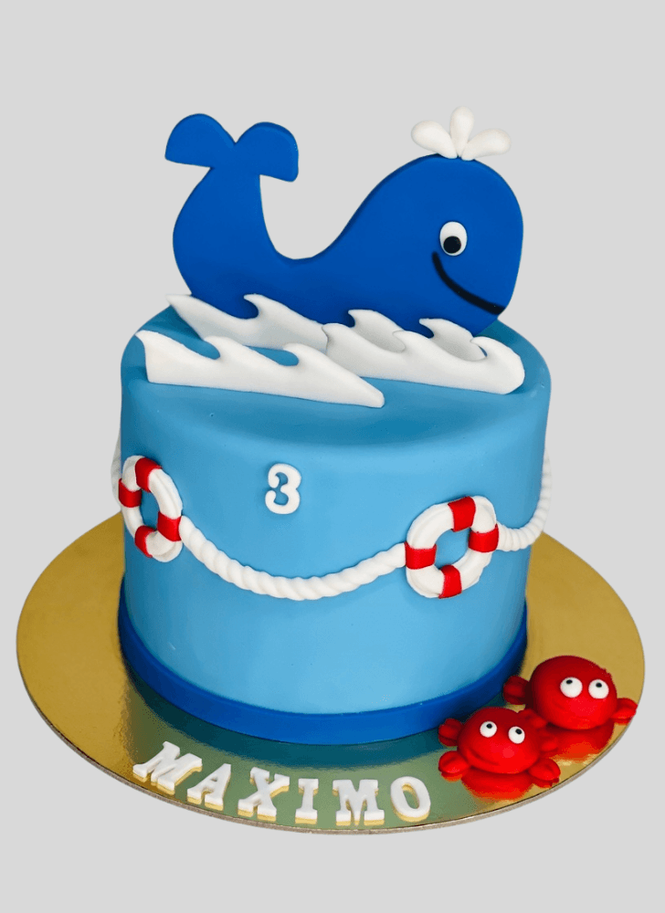 Cute Blue Whale Cake