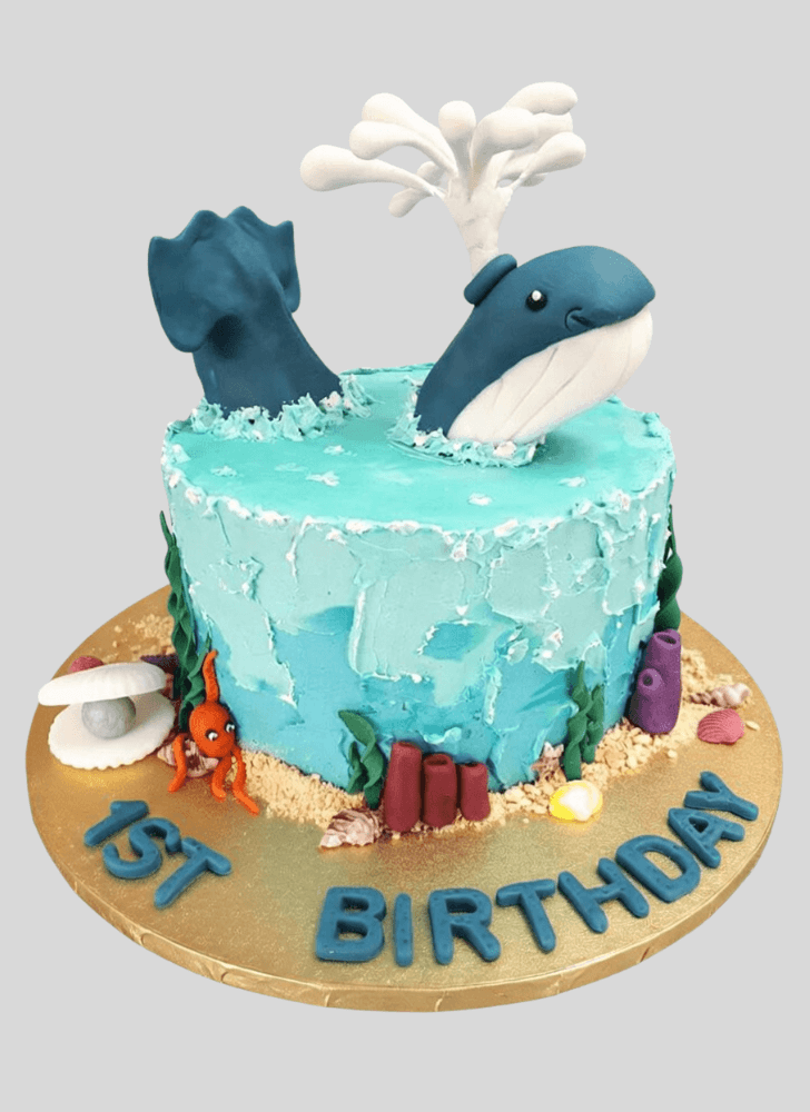 Dazzling Blue Whale Cake
