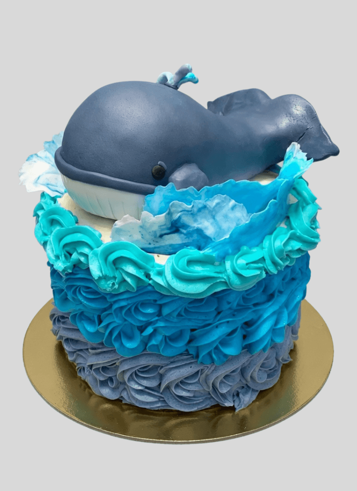 Elegant Blue Whale Cake