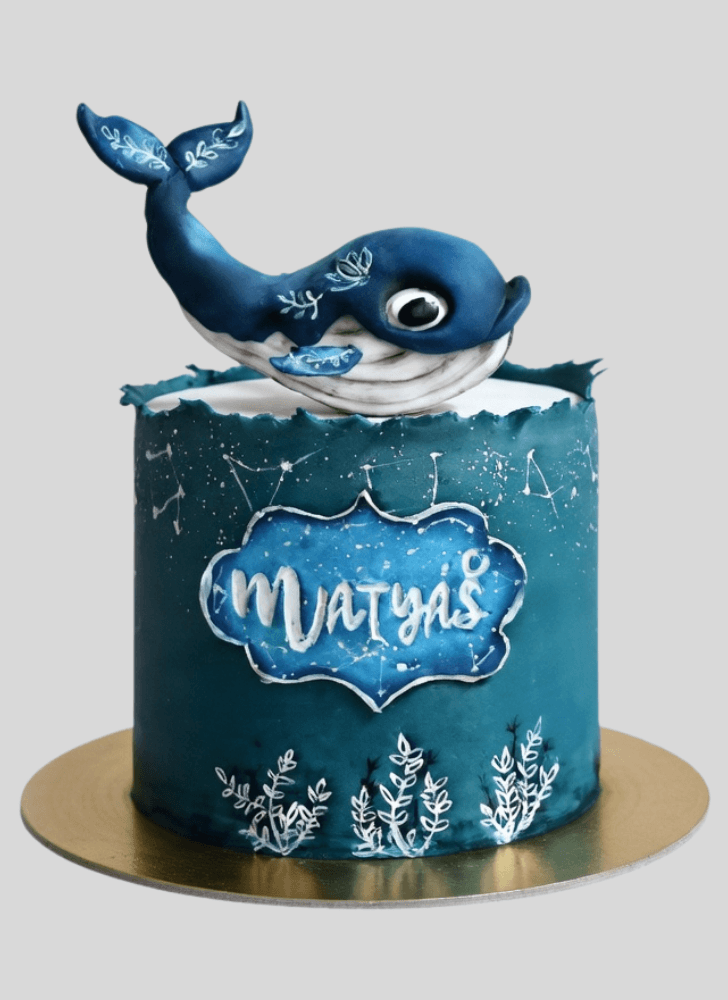 Graceful Blue Whale Cake