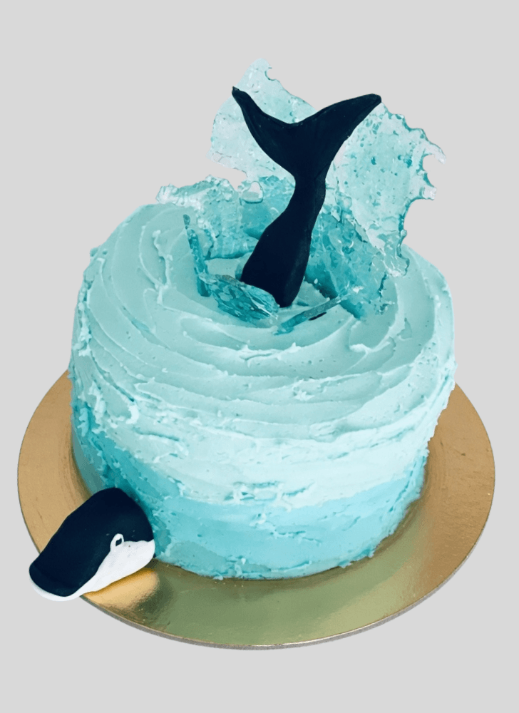 Pleasing Blue Whale Cake