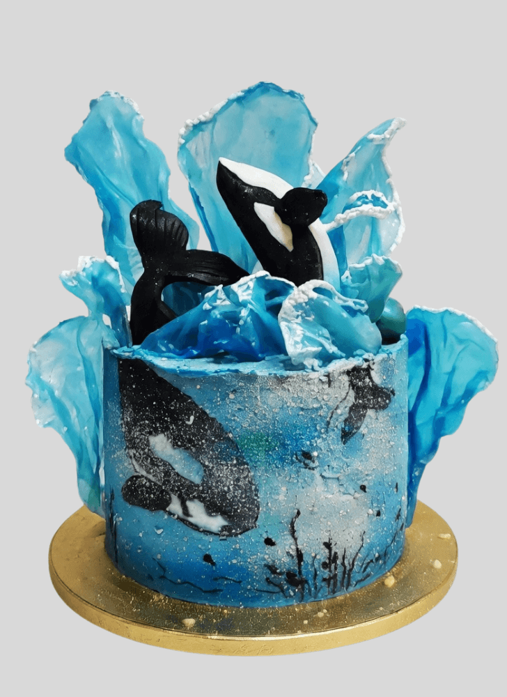Pretty Blue Whale Cake