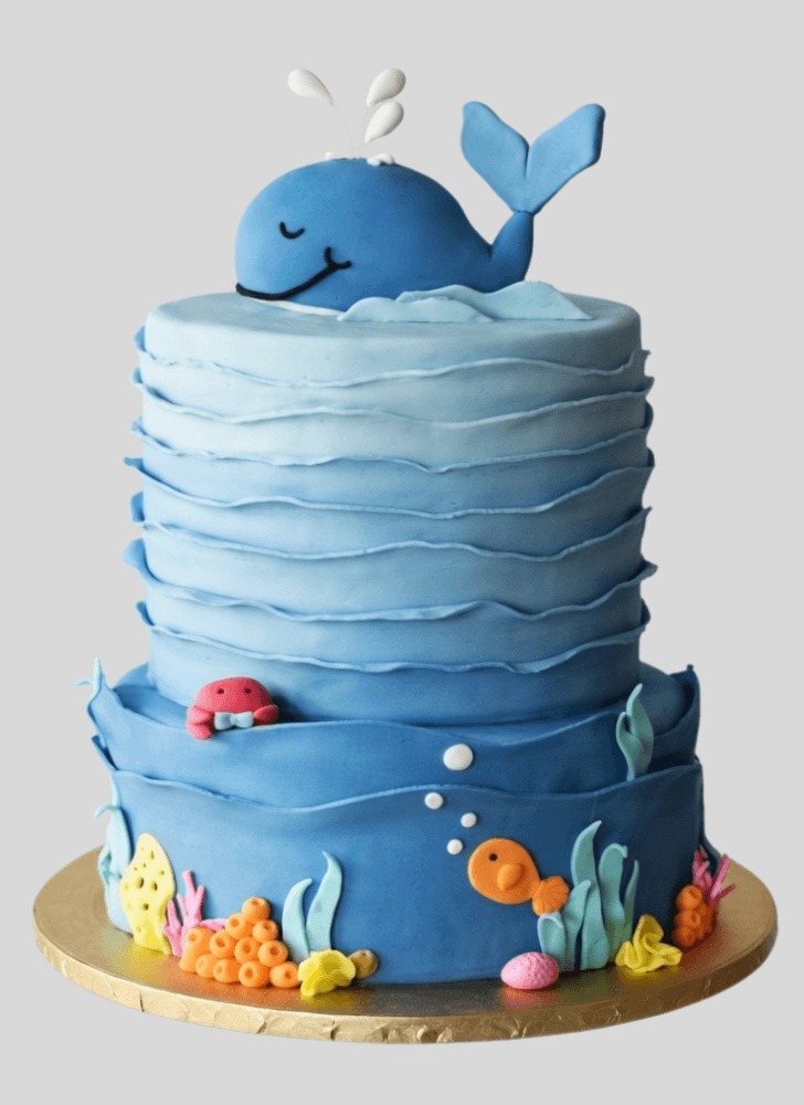 Radiant Blue Whale Cake