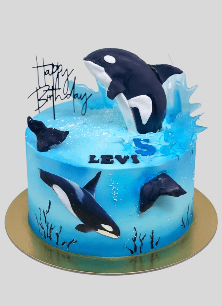 Shapely Blue Whale Cake