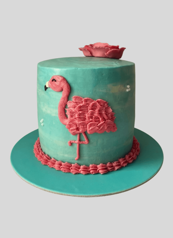 Radiant Flamingo Cake
