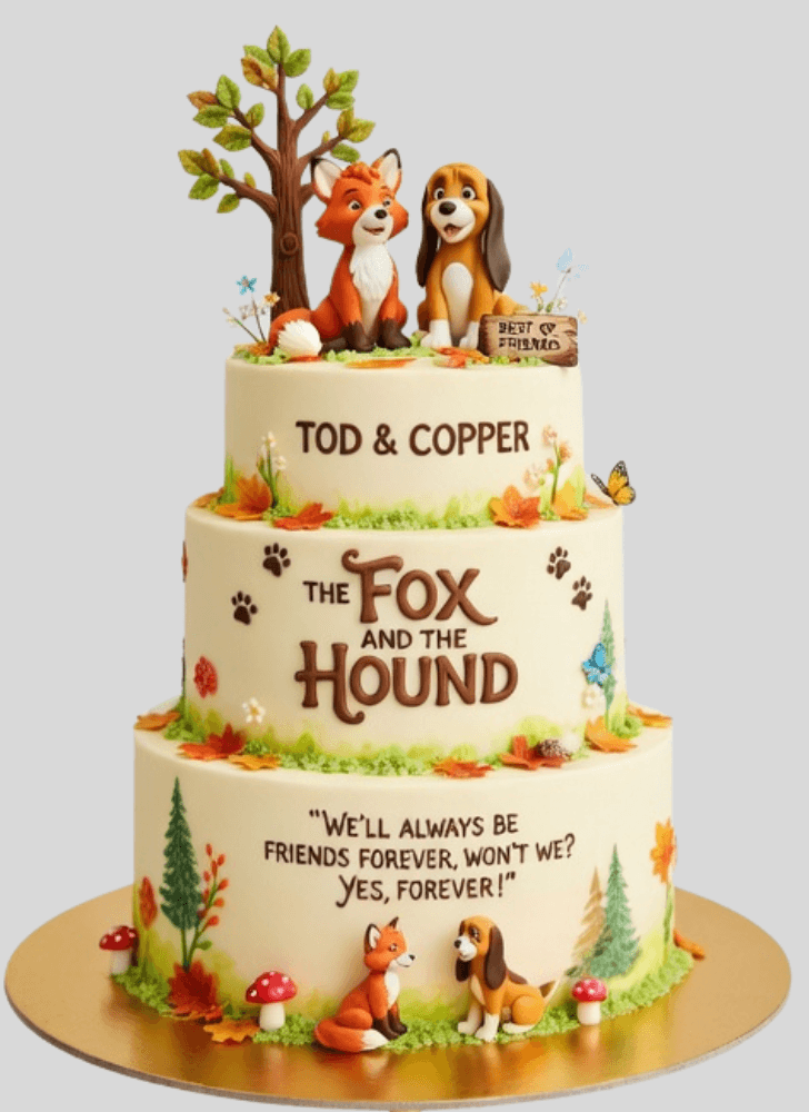 Comely The Fox and the Hound Cake