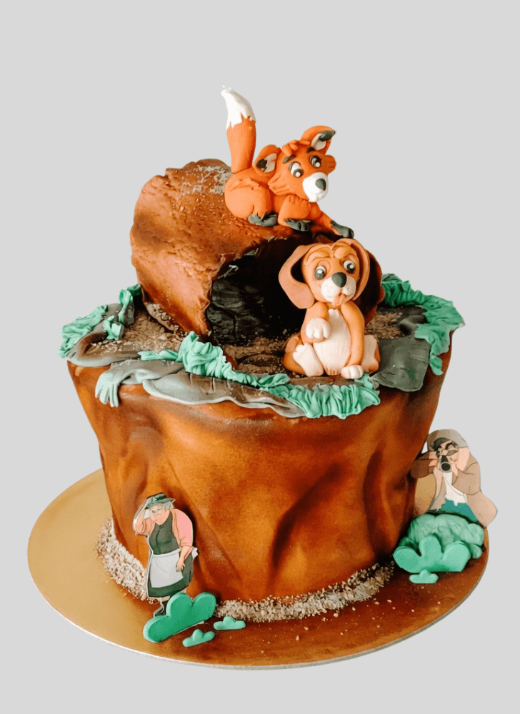 Lovely The Fox and the Hound Cake Design