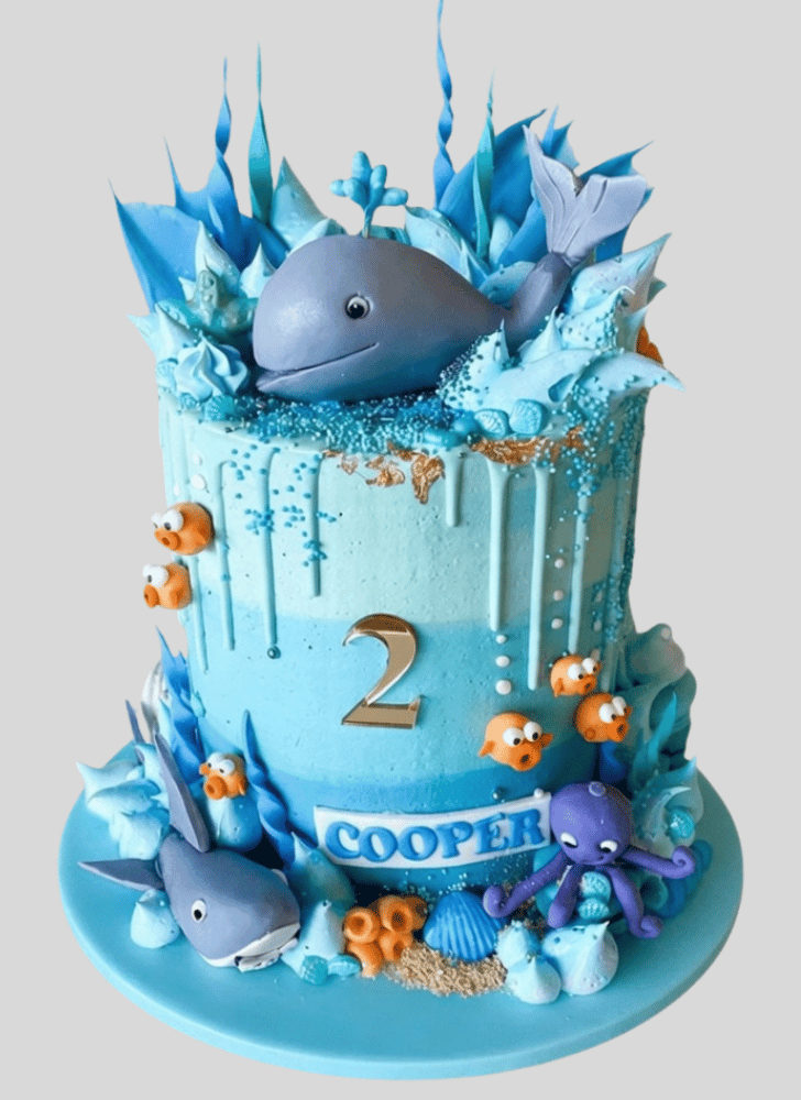 Graceful Whale Cake