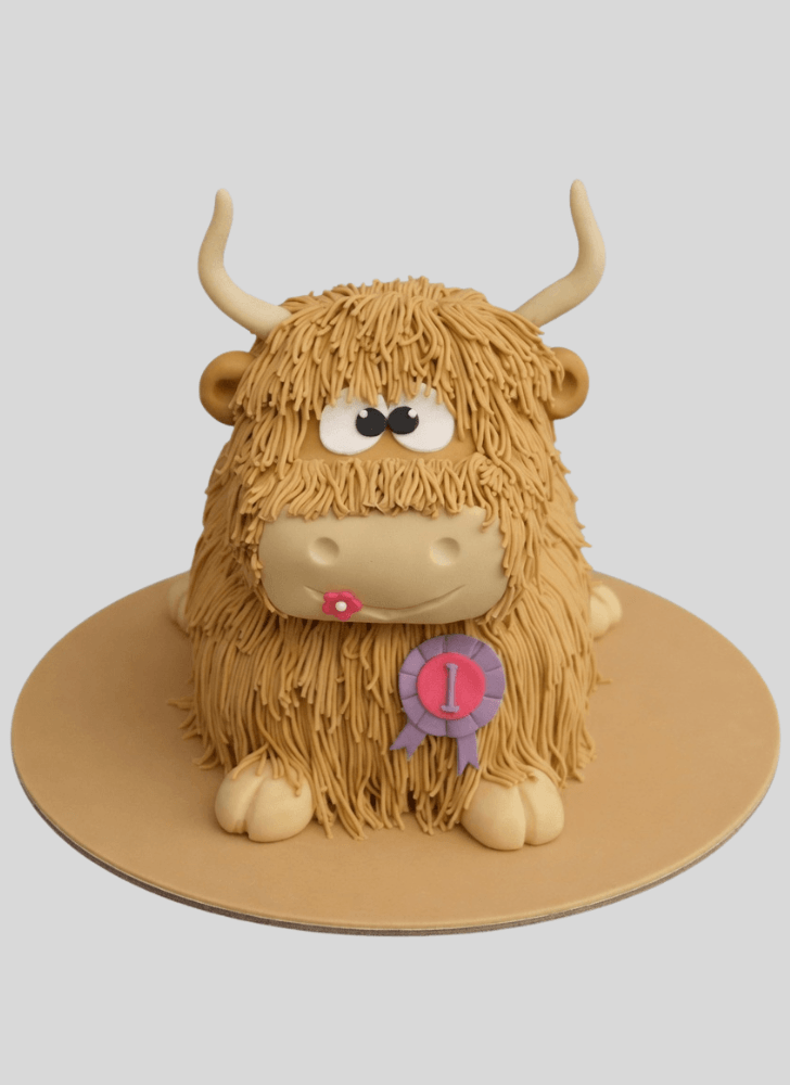 Brown Yak Face Cake with Horns