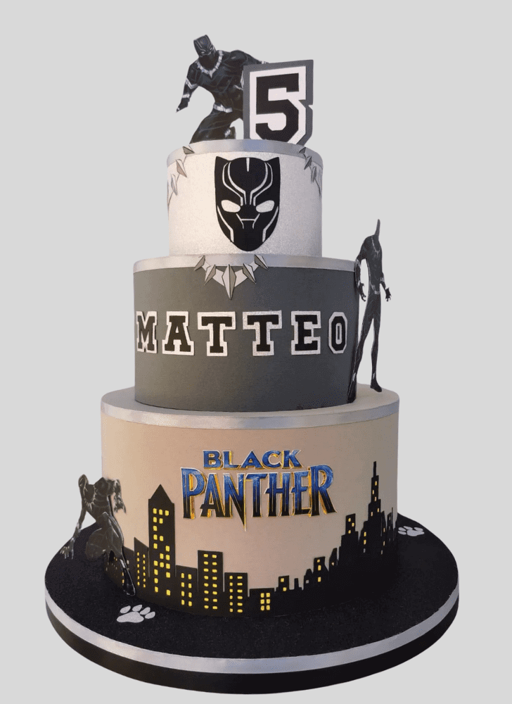 Adorable Black Panther Cake