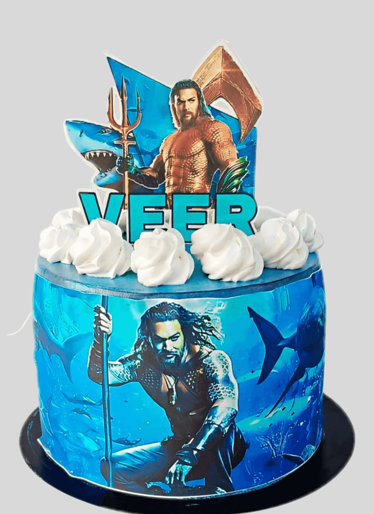Pleasing Aquaman Cake