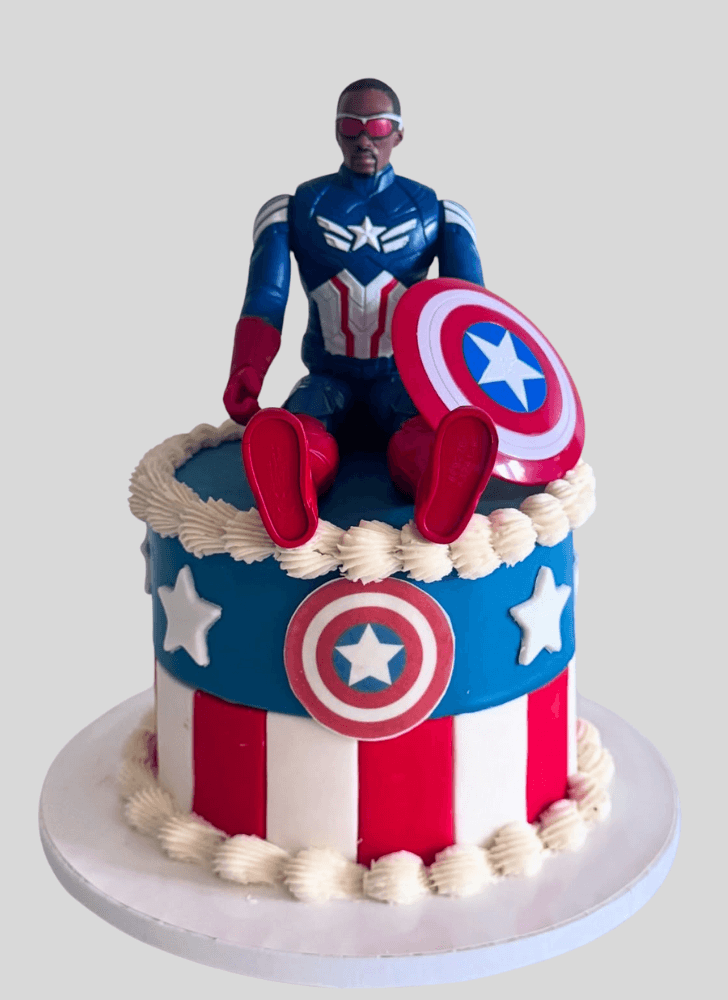 Delicate Captain America Cake