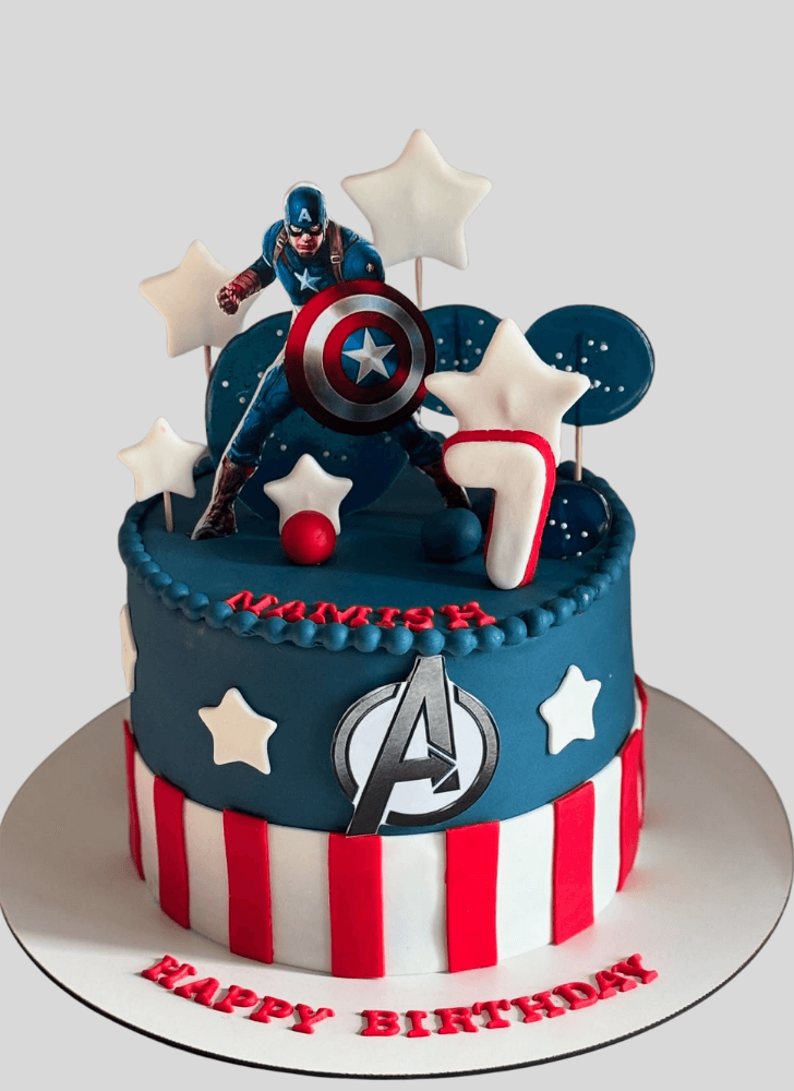 Elegant Captain America Cake