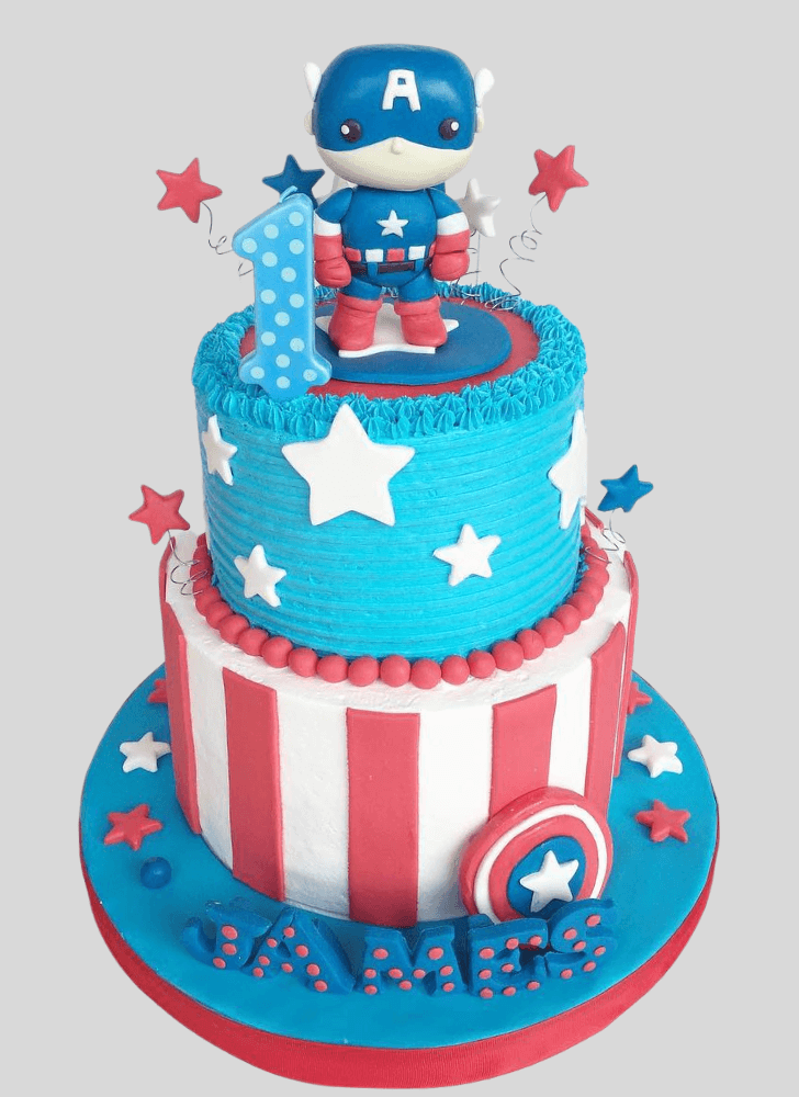 Inviting Captain America Cake