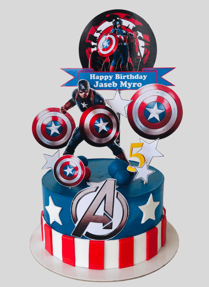 Shapely Captain America Cake