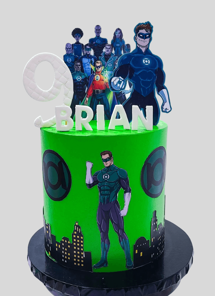 Cute Green Lantern Cake