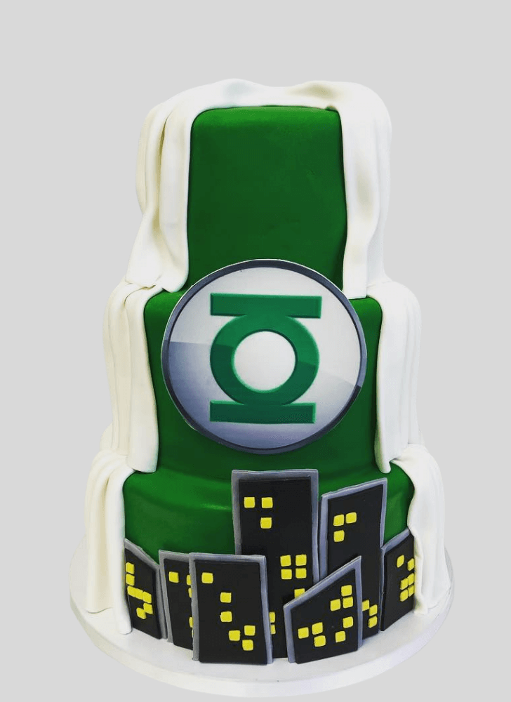 Delicate Green Lantern Cake