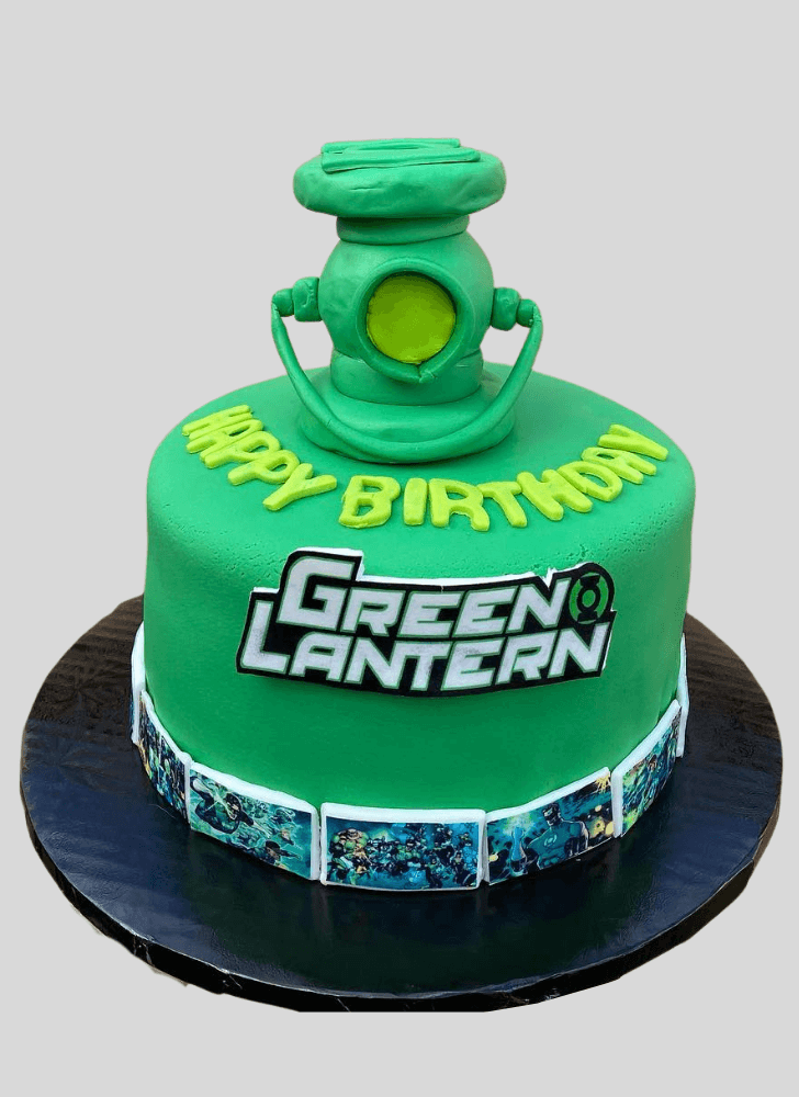 Delightful Green Lantern Cake