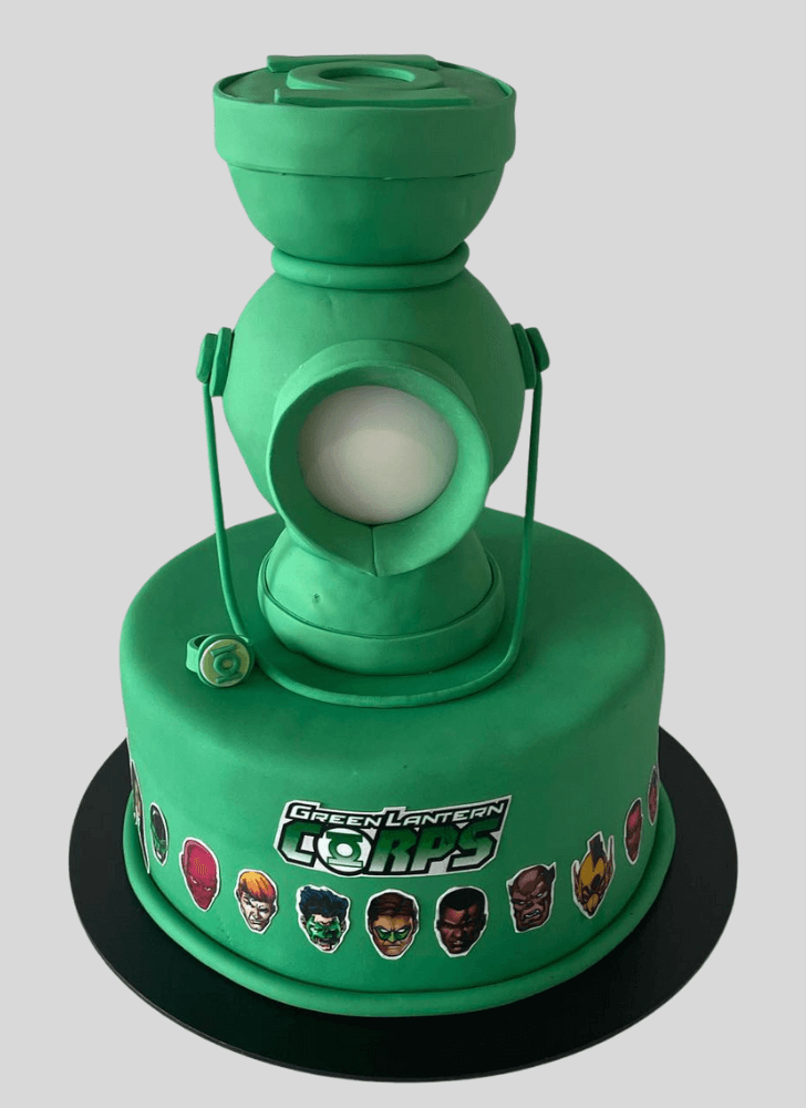 Fine Green Lantern Cake