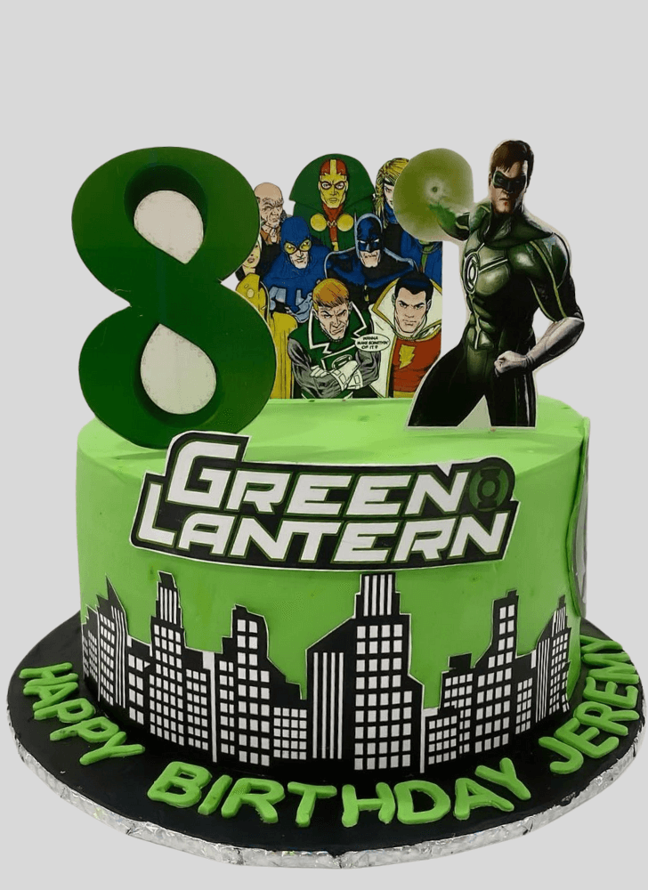 Mesmeric Green Lantern Cake