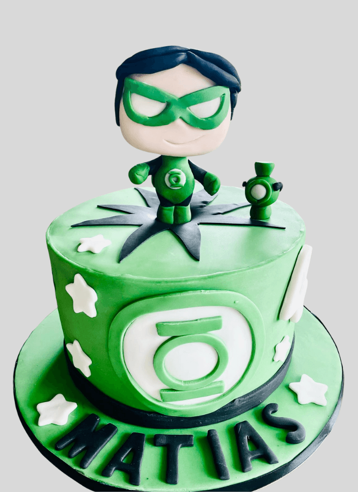 Pretty Green Lantern Cake