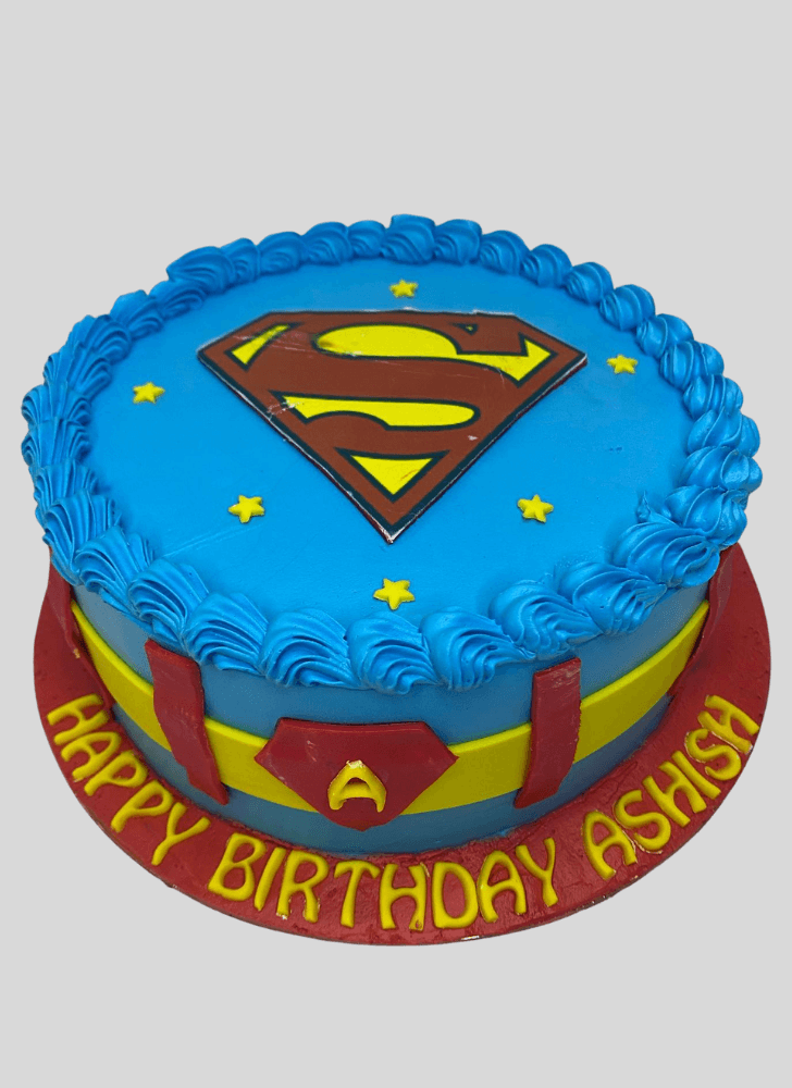 Pleasing Superman Cake