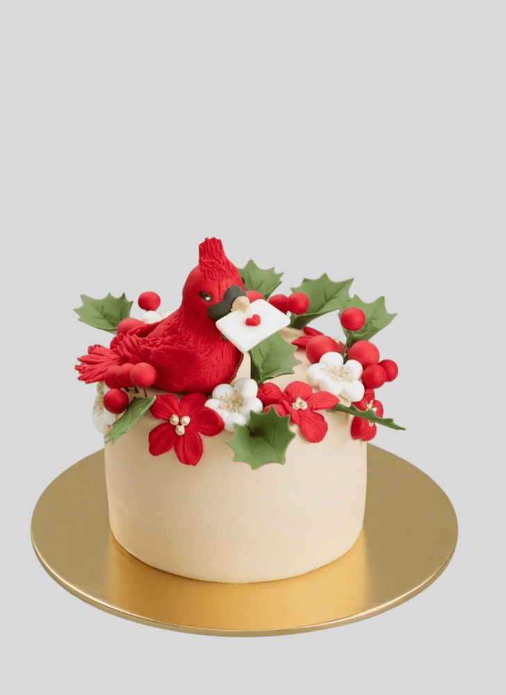 Charming Cardinal Cake