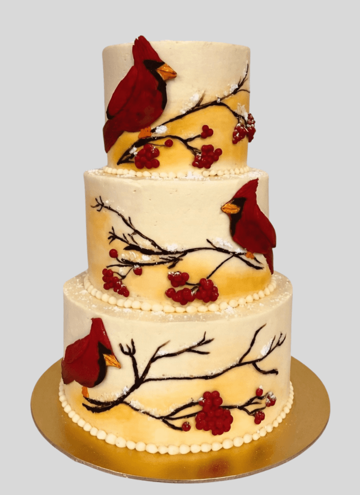 Elegant Cardinal Cake